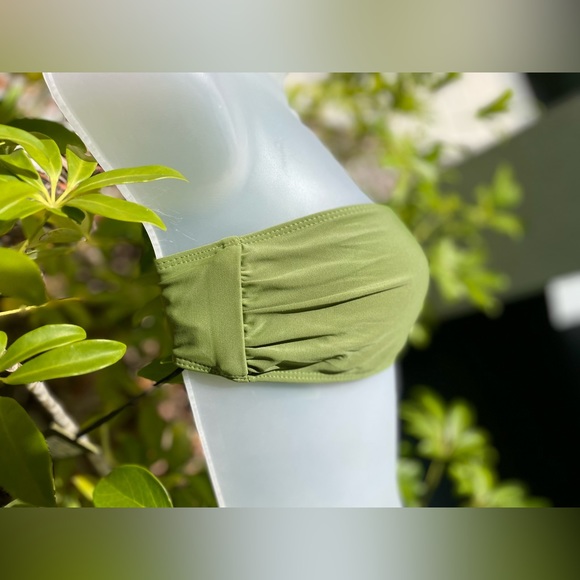 Free People Green Bandeau Bikini Top Size S L Lex Basic Swimsuit Surfer Boho - Picture 6 of 11